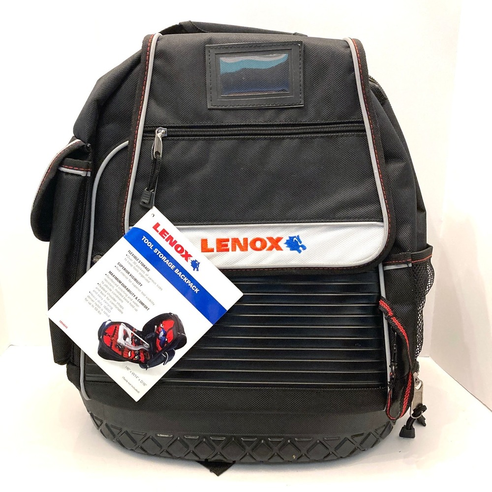 Lenox 30 Pocket Black Nylon Backpack Tool Bag 1894646 Reinforced Bottom